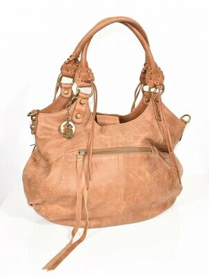 Brown Distressed Leather Handbag by LUCKY BRAND HOLLYWOOD