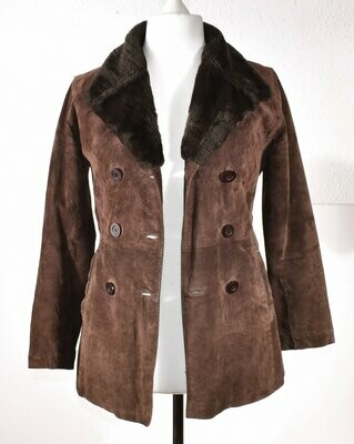 Vintage Brown Suede Double Breasted Jacket by TALC