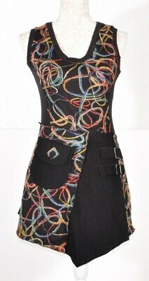 Black & Multi Coloured Sleeveless Mini Dress by STELLA MORGAN