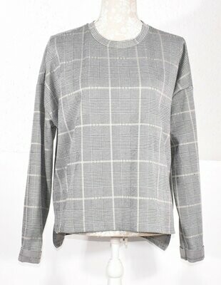 Micro Dogtooth Check Long Sleeved Top by PRIMARK