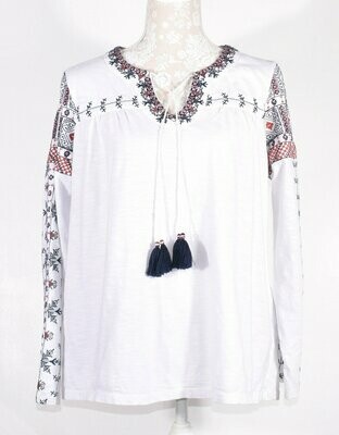White Long Sleeved Top by FAT FACE