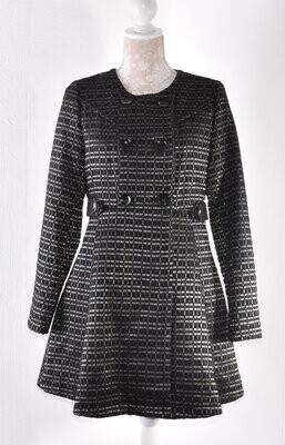 Limited Collection Black & Silver Pattern Dress Coat by M&S