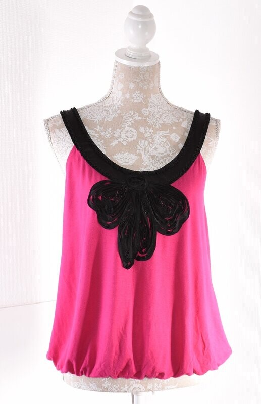 Retro Cerise & Black Vest Top by NEXT PETITE