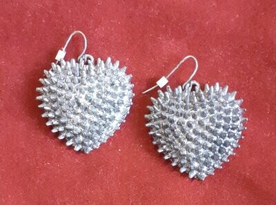 Vintage Spiked Heart Earrings by CLAIRE