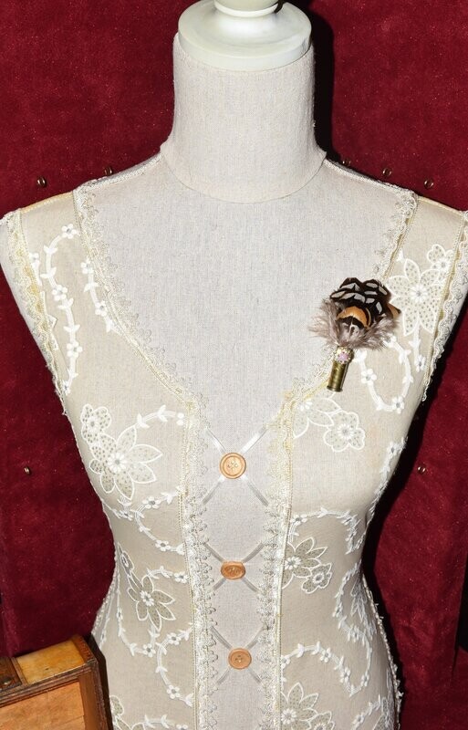 Magnum Shell Case Feather Brooch by REEVIVE