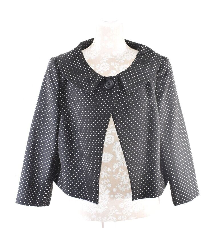 Retro Black & White Polka Dot Swing Jacket by KALIKO