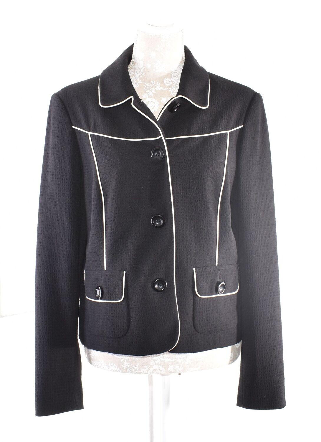 Vintage Short Black Jacket by LAURA ASHLEY