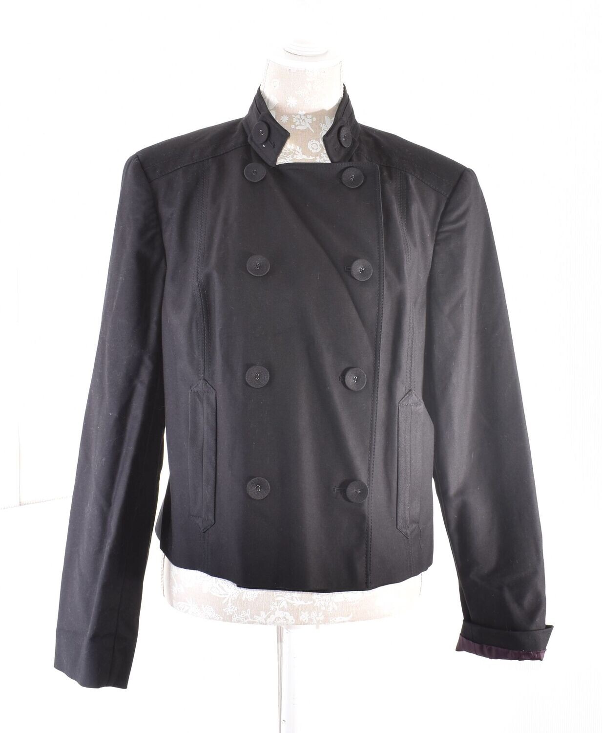Black Short Mandarin Collar Jacket by NEXT SIGNATURE