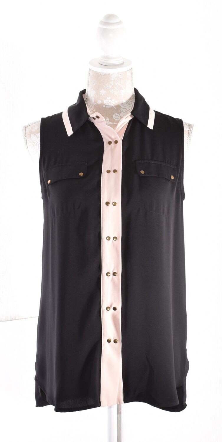 Black & Tan Sleeveless Top by WAREHOUSE