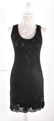 Black Crochet & Beaded Sleeveless Dress by DEFINITION