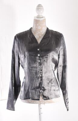 Silver V Necked Collarless Blouse/Shirt by STARS