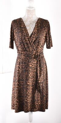 Retro Leopard Print Fit & Flare Wrap Dress by F&F LIMITED EDITION