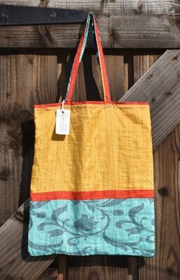 Upcycled Sari Material Tote Bag by REEVIVE