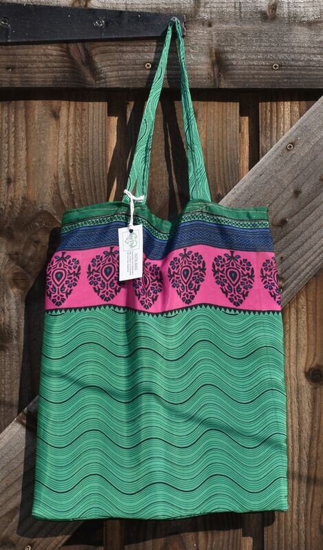 Upcycled Sari Material Tote Bag by REEVIVE Upcycled Sari Material Tote Bag by REEVIVE