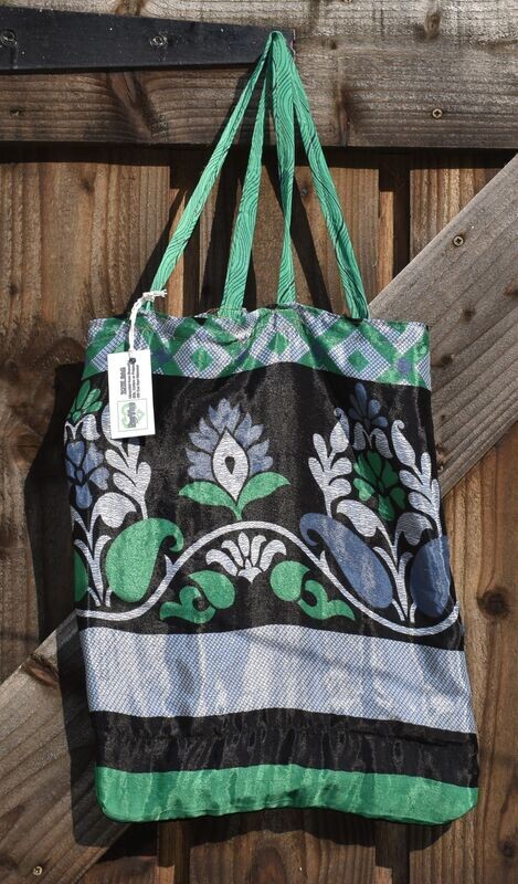 Upcycled Sari Material Tote Bag by REEVIVE Upcycled Sari Material Tote Bag by REEVIVE