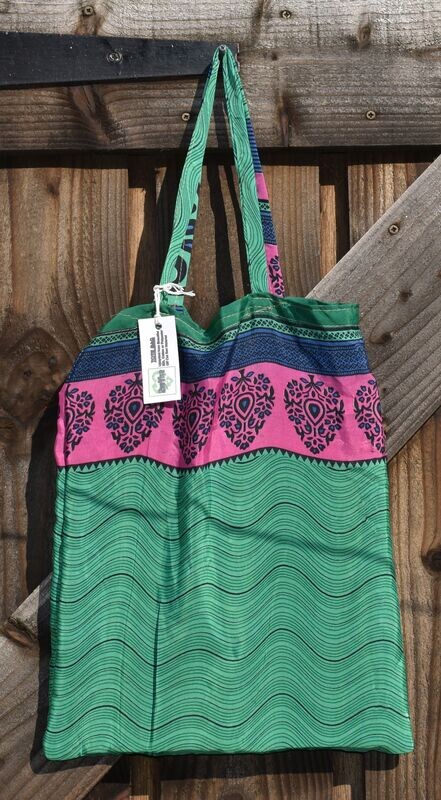 Upcycled Sari Material Tote Bag by REEVIVE Upcycled Sari Material Tote Bag by REEVIVE