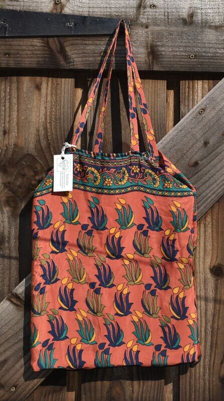 Upcycled Sari Material Tote Bag by REEVIVE Upcycled Sari Material Tote Bag by REEVIVE