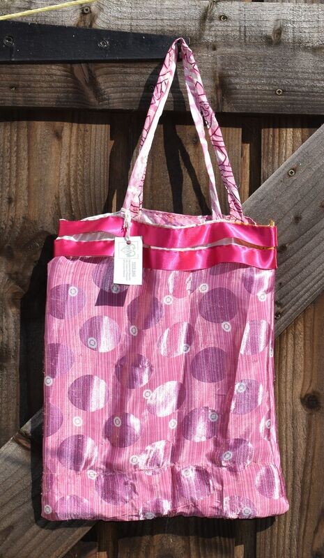 Upcycled Sari Material Tote Bag by REEVIVE Upcycled Sari Material Tote Bag by REEVIVE