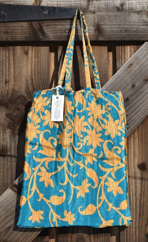 Upcycled Sari Material Tote Bag by REEVIVE Upcycled Sari Material Tote Bag by REEVIVE