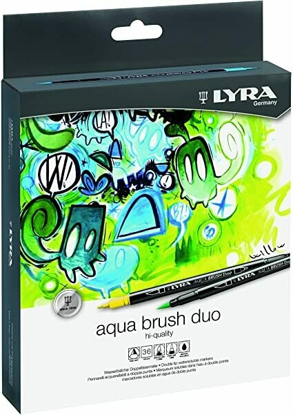 Rotuladores acuarelables Aqua Brush Dúo LYRA 36u.