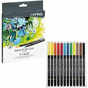 Rotuladores acuarelables Aqua Brush Dúo LYRA 12u.