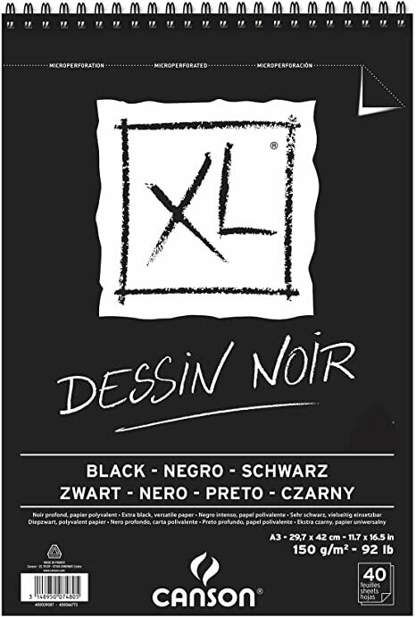 Bloc Dessin Noir Black XL CANSON A3
