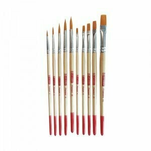 SET 10 pinceles redondos y planos de Fibra toray Art Cration
