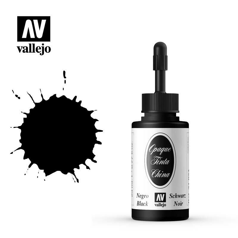 Tinta China Opaca Negra Vallejo