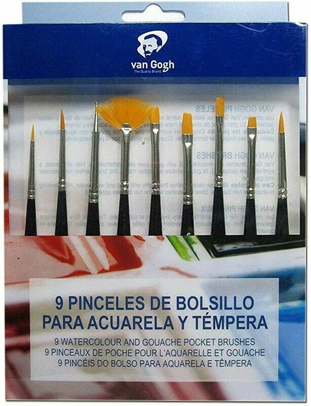 PACK 9 PINCELES ACUARELA VAN GOGH