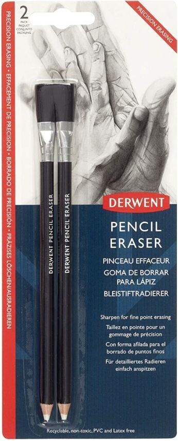 Goma lapiz  pack 2 pinceles derwent