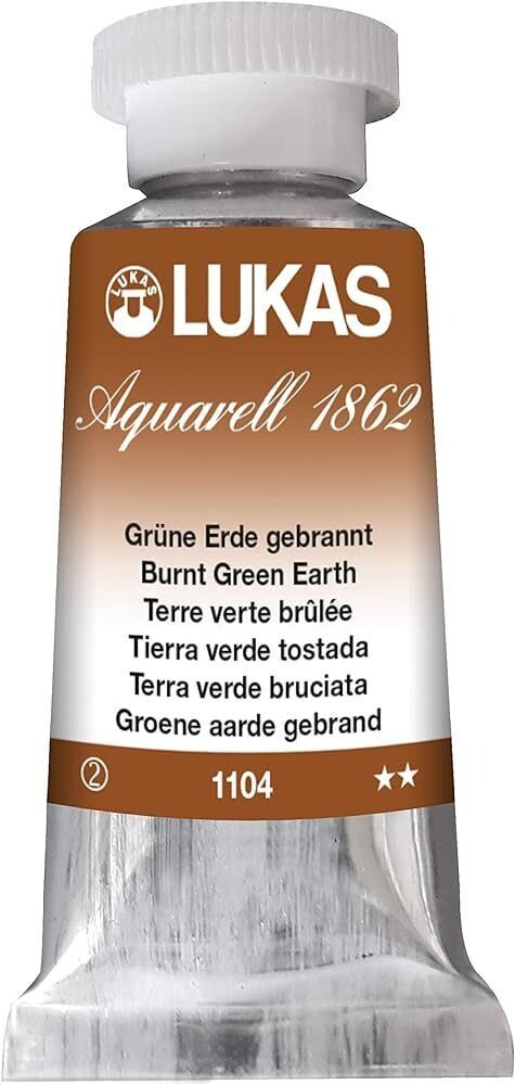 Tubo Acuarela Lukas 1862 24ml S2 #1104 Tierra Verde tostada