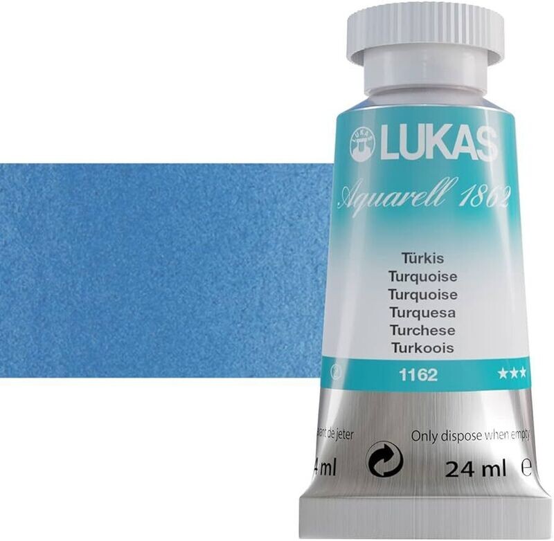 Tubo Acuarela Lukas 1862 24ml S2 #1162 Turquesa