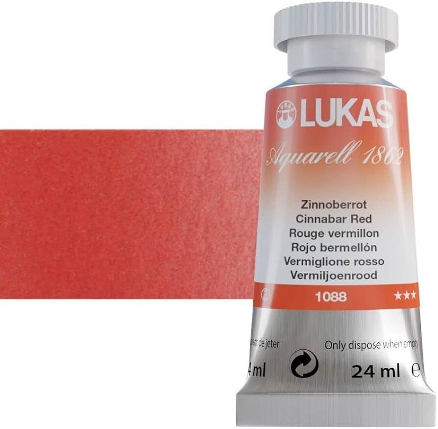 Acuarela Lukas 1862 24ml  S2 #1088 Rojo Bermellon