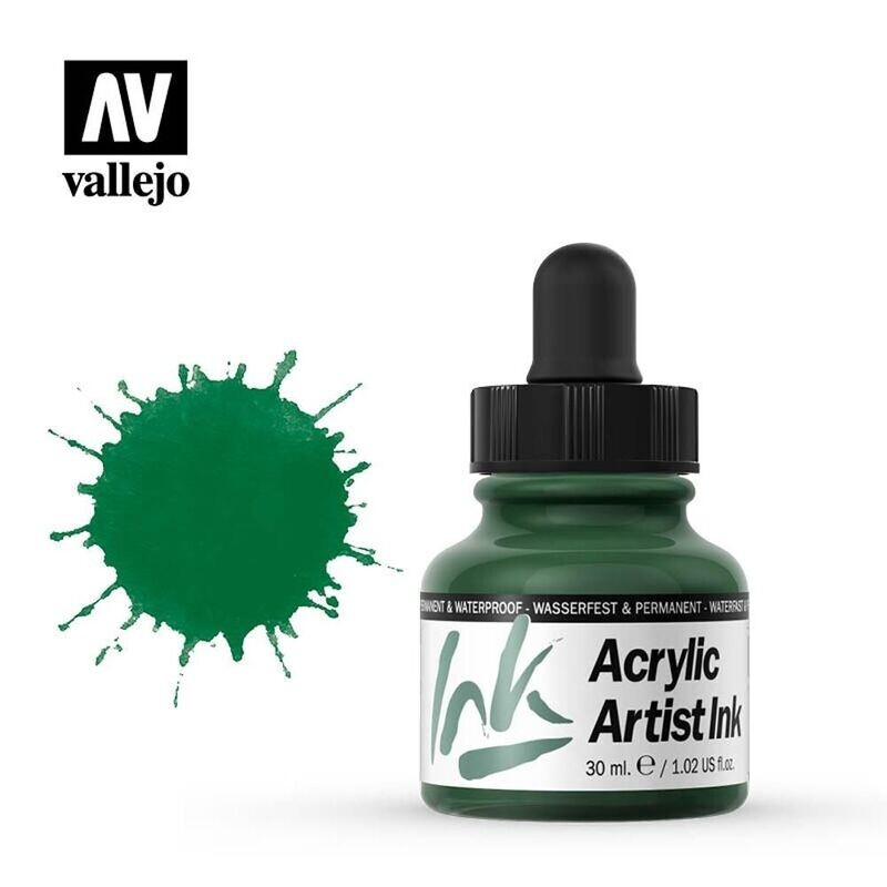 Tinta Acrilica artist Ink Vallejo #60012 verde