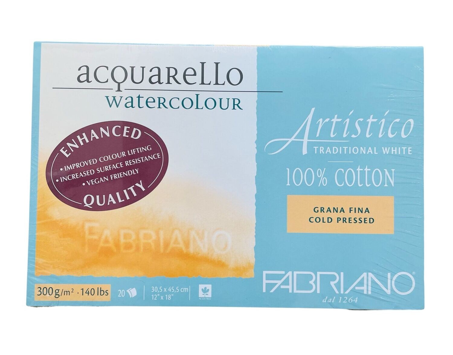 Bloc acquarello artistico fabriano grana fina 300gr A3