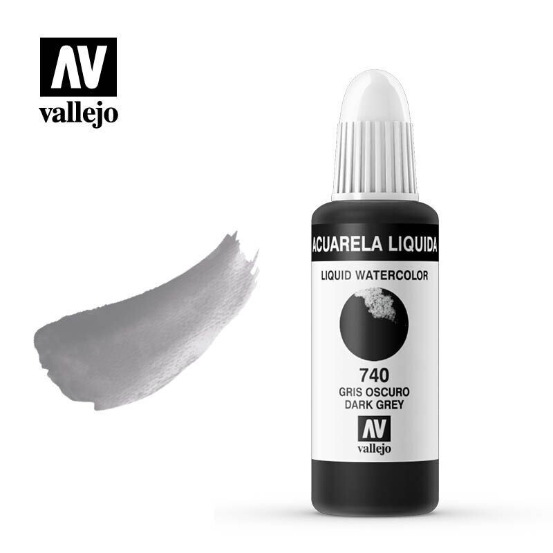 Acuarela líquida Vallejo #740 GRIS OSCURO