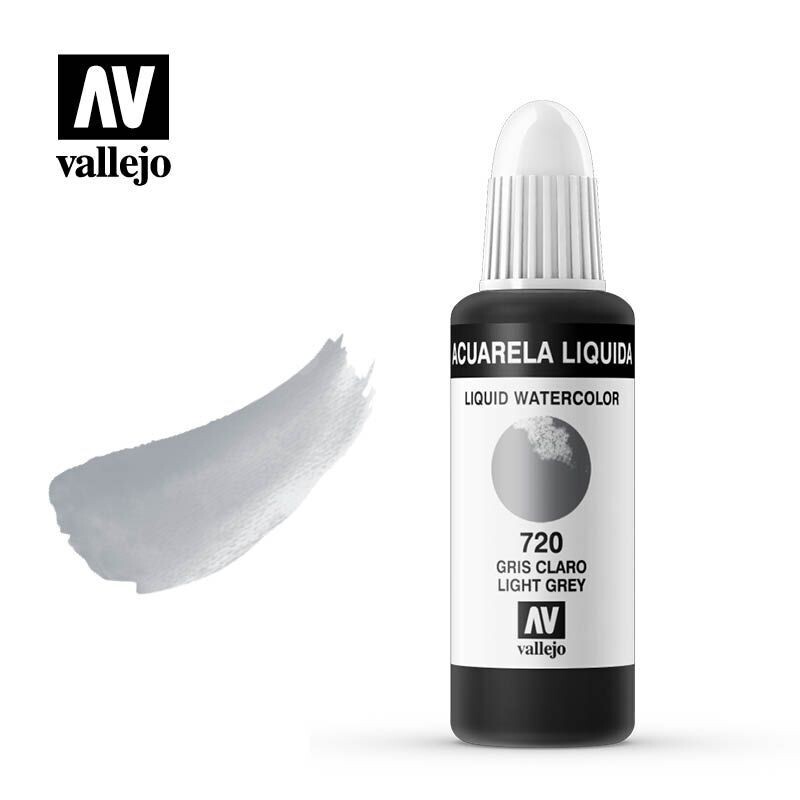 Acuarela líquida Vallejo #720 GRIS CLARO