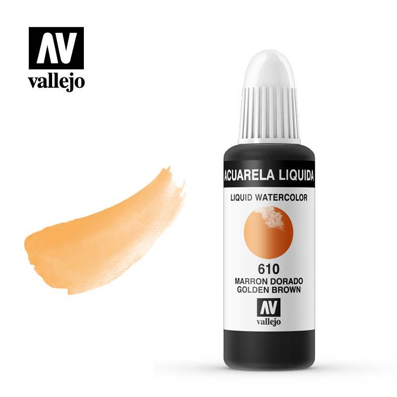 Acuarela líquida Vallejo #610 MARRON DORADO