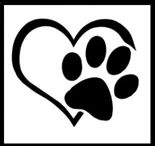 BLACK &#39;HEART AND PAW&#39; CAR WINDOW STICKER - WILDLIFE CONSERVATION