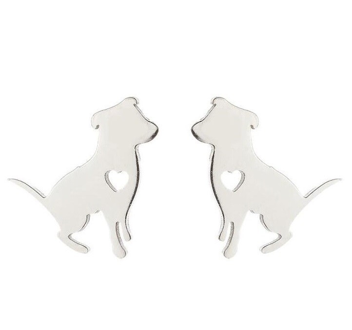 I LOVE MY DOG EARRINGS IN SILVER AND GOLD