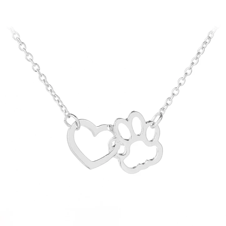 ENTWINED PAW AND HEART NECKLACE