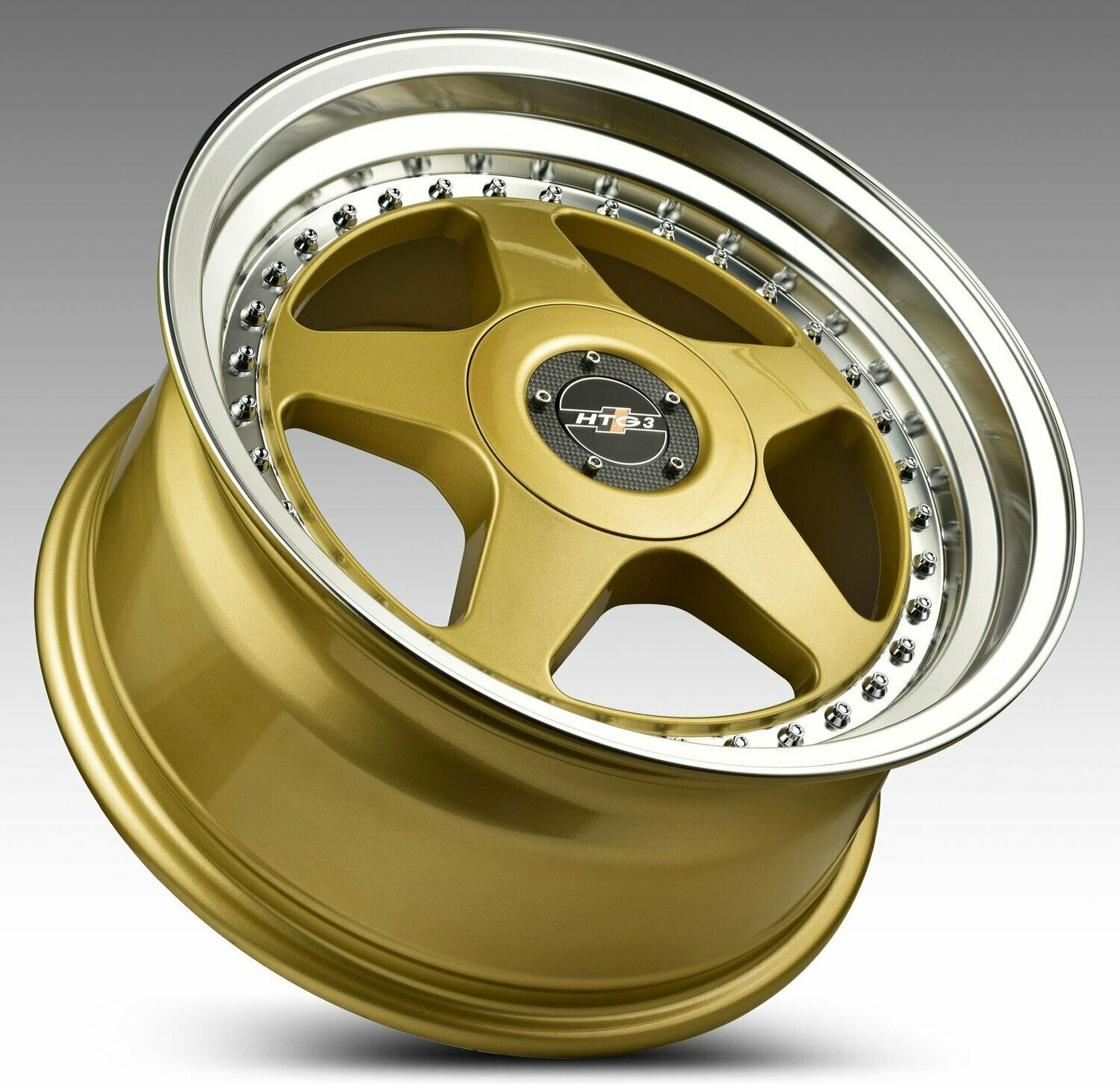 HTG 3 Felgen 7,5x17 ET35 + 8,5x17 ET30 LK4x100 in Gold