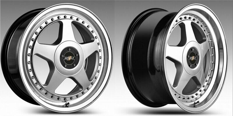 HTG 3 Felgen 7,5x17 ET35 + 8,5x17 ET35 LK5x112 / (5x100*) in Silber