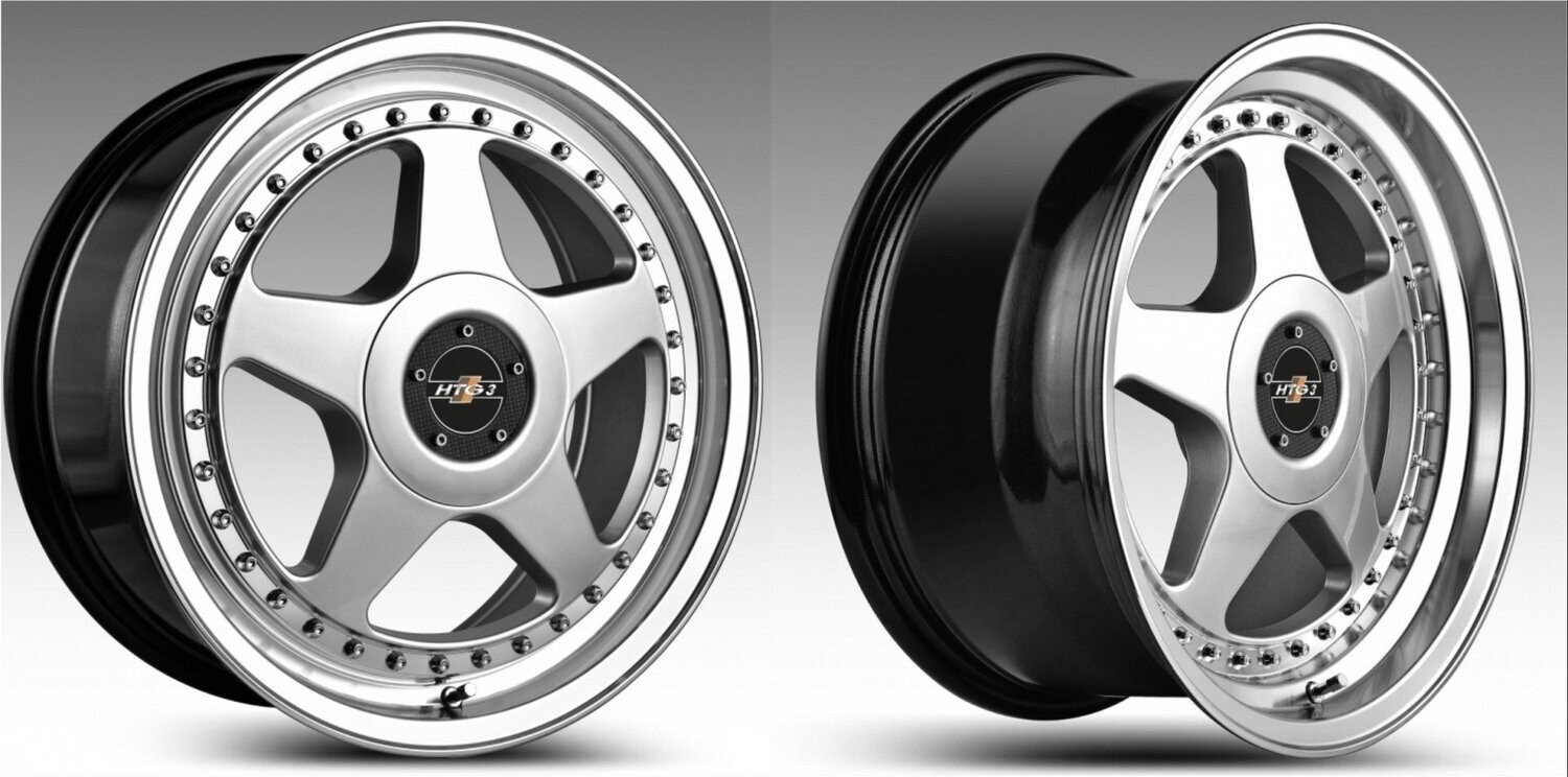 HTG 3 Felgen 7,5x17 ET35 + 8,5x17 ET30 LK4x100 in Silber