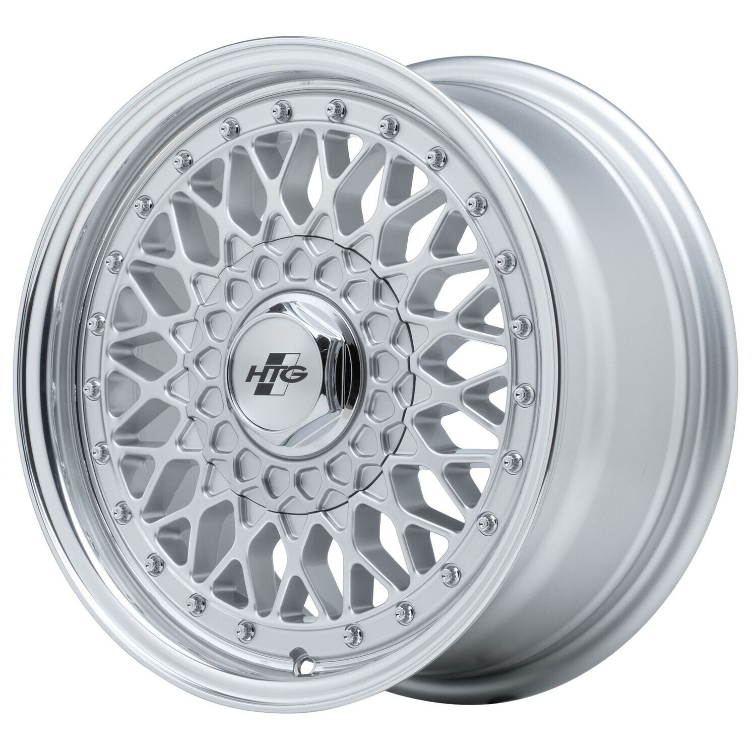 HTG RS Klassik Felgensatz 7x15 ET38 silber mit Edelstahlschrauben