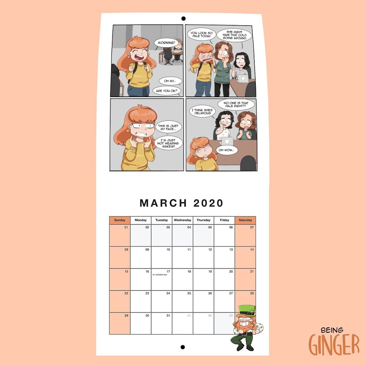 ‘Being Ginger’ 2020 Calendar Store Redhead Hair Products, Clothing