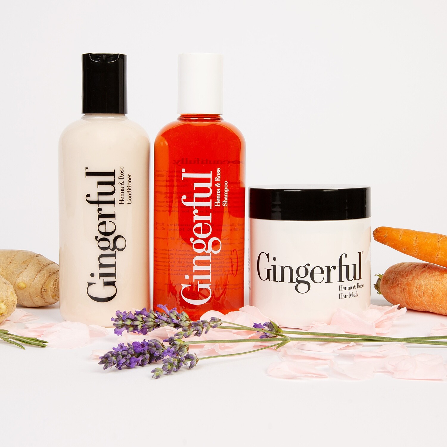 Henna & Rose Shampoo, Conditioner + Mask Bundle For Redheads