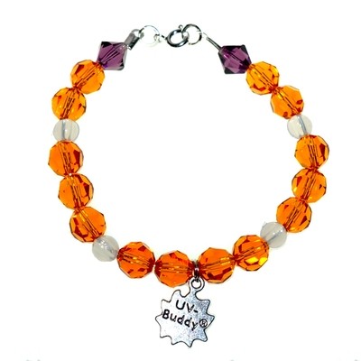 Ginger Parrot Coloured Sterling Silver UV Awareness Bracelet With Swarovski Elements