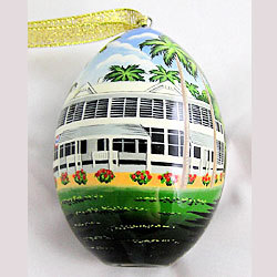Handcrafted Little White House Egg Ornament