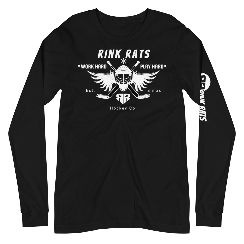RINK RATS &quot;WORK HARD - PLAY HARD&quot; Unisex Long Sleeve Tee